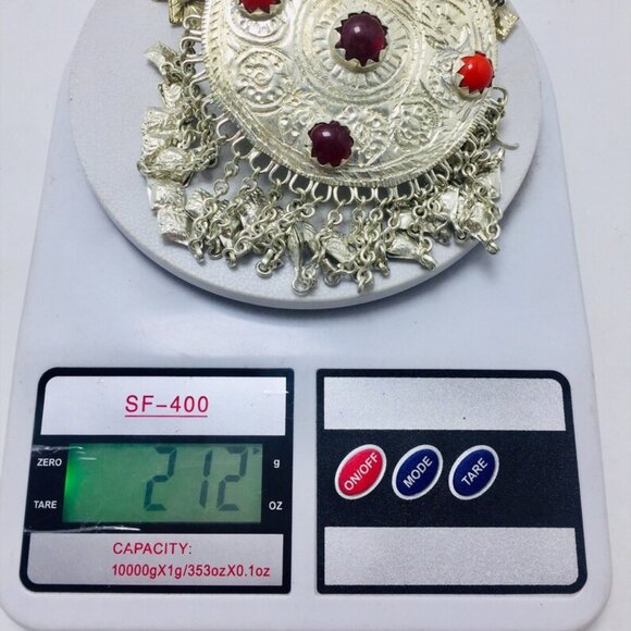 Silver Massive Pendant, Kuchi Handmade Classic Pendant With Dangling Leaf Style - Picture 10 of 10